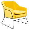 Tkaninowy fotel do sypialni Emma MSE011000308.V20 King Home welurowy żółty