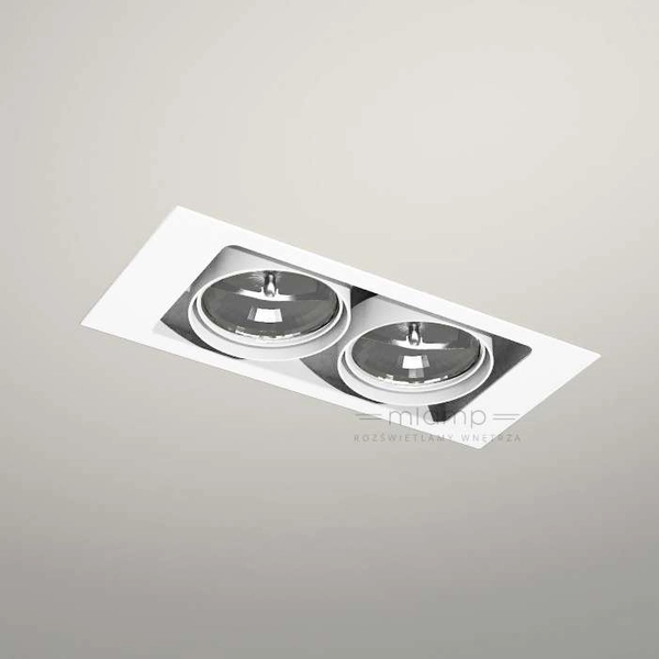 Spot LAMPA sufitowa MUKO 7352 Shilo podtynkowa OPRAWA prostokątna OCZKO do zabudowy WPUST biały