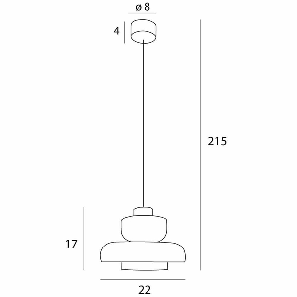 Wisząca lampa kopułowa SIGNATURE P0603 Maxlight LED 8W 3000K mosiądz przezroczysty