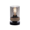 Lampa stołowa nowoczesna PASQUAL szklana czarna z wtyczką na stolik E27 11310-18