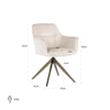 Salonowe krzesło obrotowe Aline S4553 WHITE CHENILLE szenilowe białe