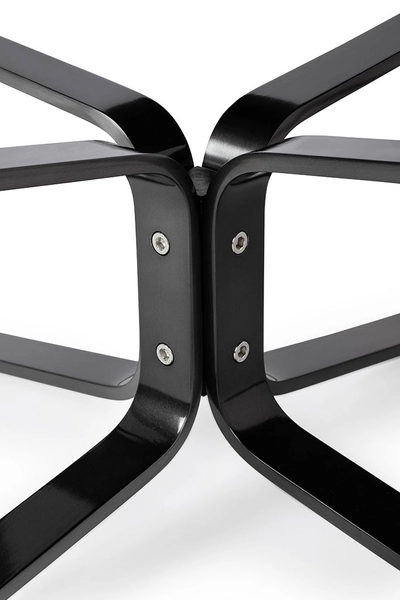 Fotel na stelażu ARNI HIGH XW-01.BLUE z podnóżkiem czarny