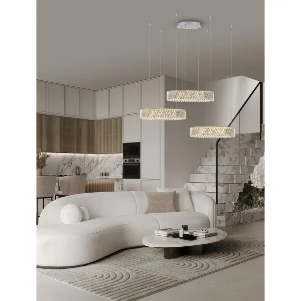 Potrójna kryształowa lampa wisząca CANLIRA LE45156 129W 3000K przezroczysta