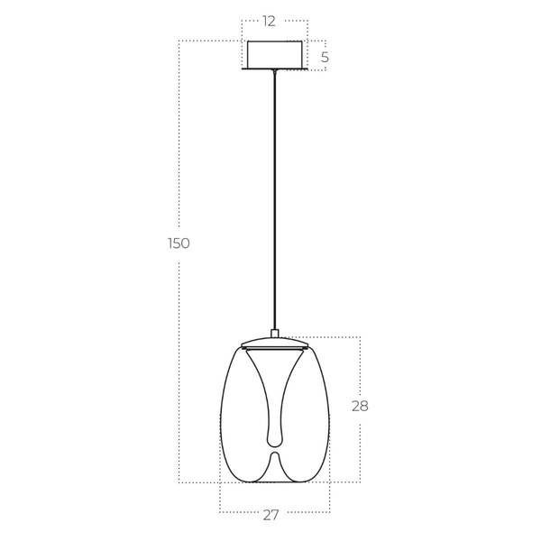 Salonowa lampa wisząca PAMELA AZ5825 Azzardo LED 15W 3000K przezroczysta