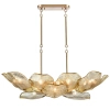 Szklana lampa wisząca Wellington P14357BR do salonu mosiądz