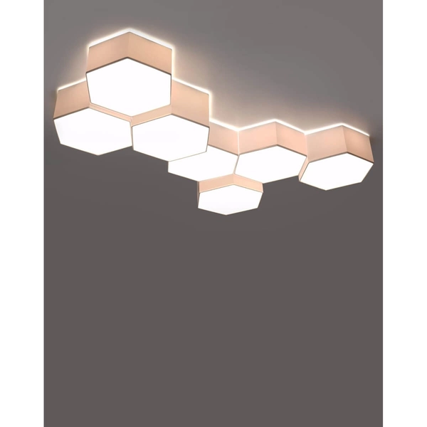 Sześciokątna lampa sufitowa SL.1056 do sypialni biała