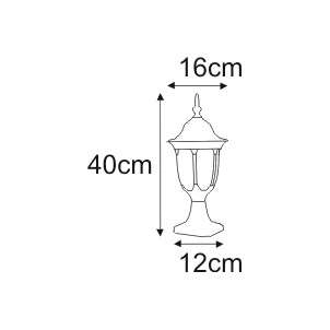 Stojąca LAMPA ogrodowa K-5007S2/N cz/zł Kaja klasyczna OPRAWA zewnętrzna latarnia klasyczna IP44 czarna złota