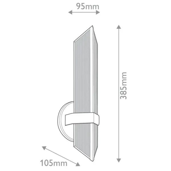 Podłużny kinkiet na ścianę Cairo QN-CAIRO-1WB-UBZ-CR żebrowany czarny