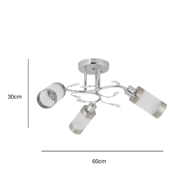 Kuchenna lampa sufitowa 8267/3 8C tuby z kryształkami chrom