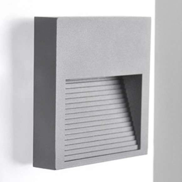 LAMPA schodowa Q9 LED 313751 Polux metalowa OPRAWA kwadratowa LED 3W 4000K ścienna IP44 grafitowa