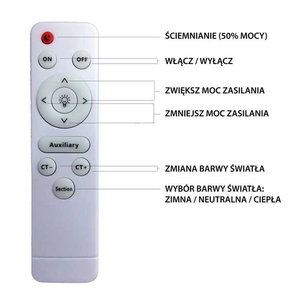 Plafon LAMPA sufitowa GEA ML6394 Milagro okrągła OPRAWA metalowa LED 36W 3000K - 6000K z pilotem czarna