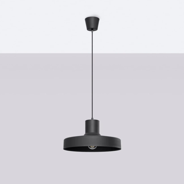 Metalowa lampa wisząca BILO czarna SL.1703 owalna 1xE27