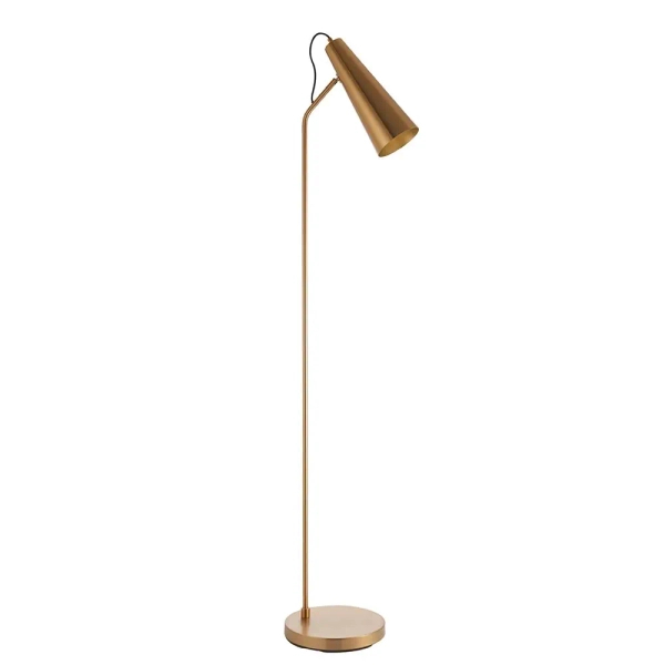 Lampa podłogowa z włącznikiem nożnym Karna 107528 mosiężna
