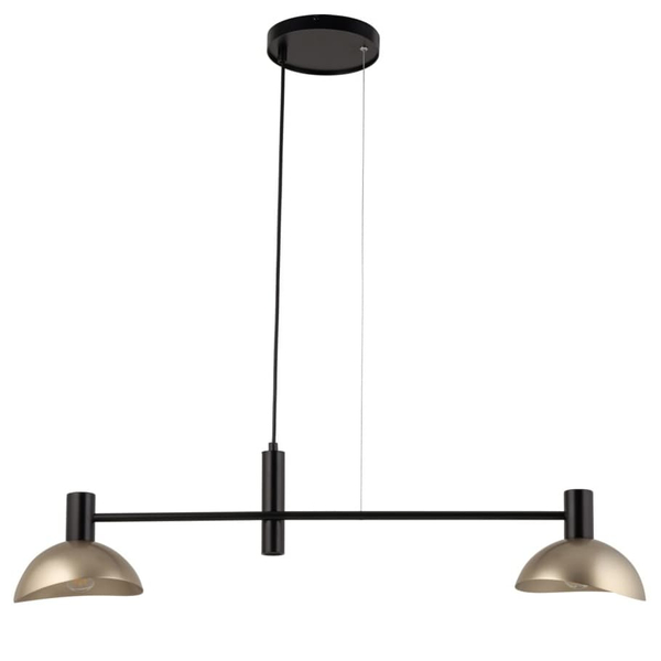 Podwójna lampa wisząca Artis 40566 Sigma z kloszami metalowa czarna złota