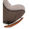 Nowoczesny bujany fotel w pepitke Fatty KH1501100351 beżowy