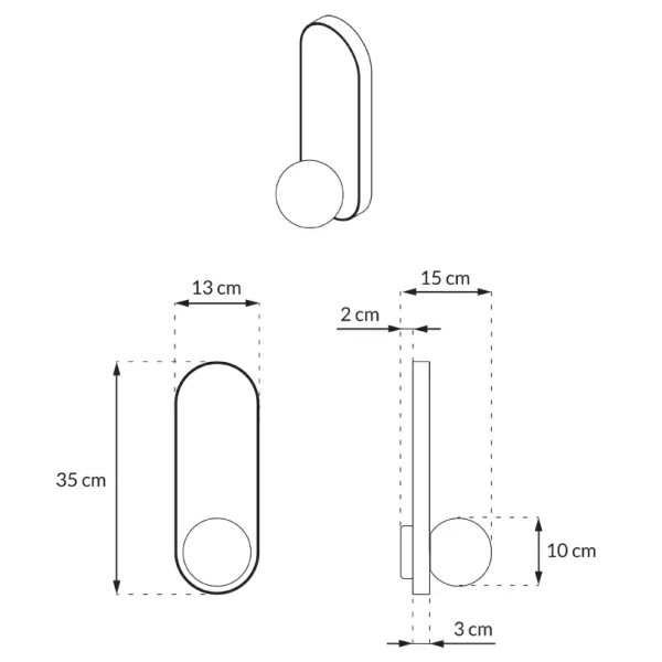 Kulista lampa ścienna LEGRA 21406113 lastrykowa IP44 szałwiowa biała