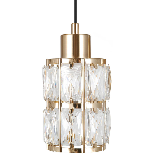 Nowoczesna lampa wisząca Alma PND-40668-1-HBR szklana złoty przezroczysty