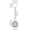 Szklana lampa wisząca Milford 2412613003 nad stół czarny