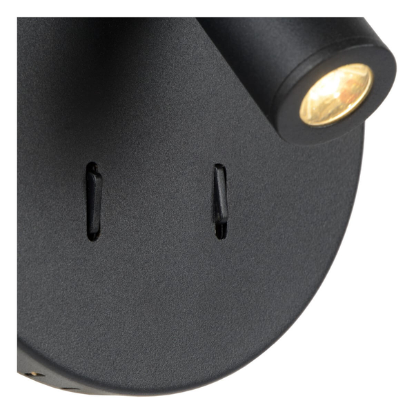 Ścienna lampa nad łóżko BENTJER 79201/09/30 Lucide LED 6W+3W 3000K czarny