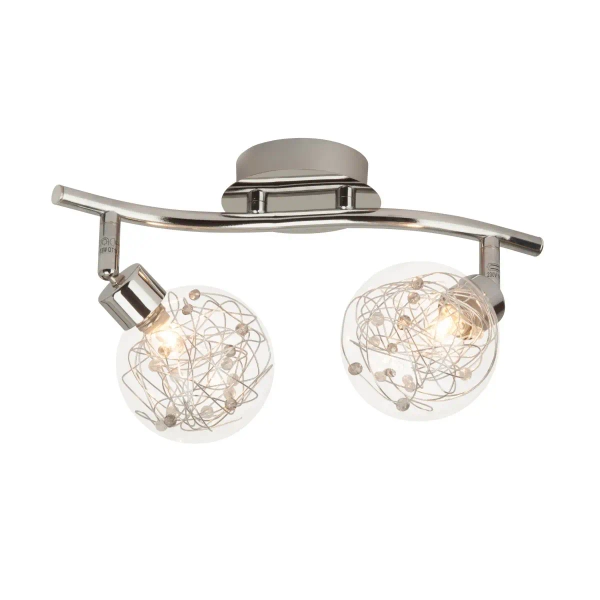 Metalowa lampa sufitowa Joya 00213/15 podwójna szklana chrom