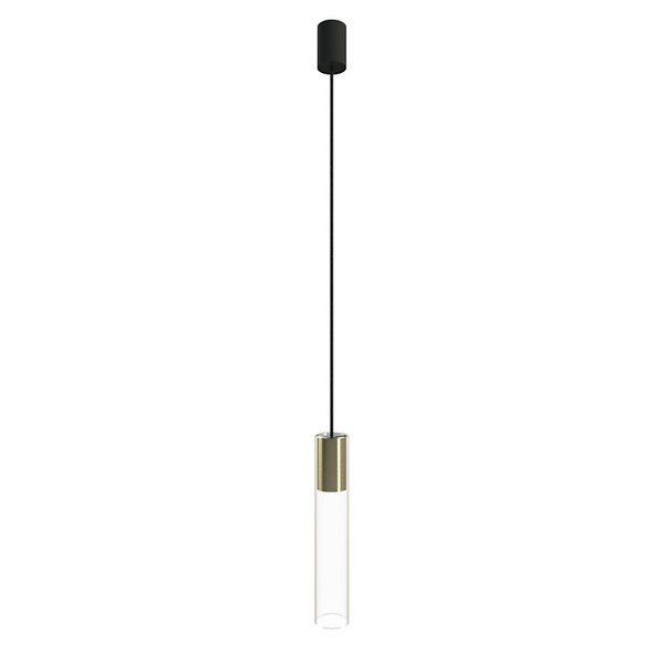 Szklana lampa wisząca Cylinder 7867 loft tuba do kuchni mosiądz