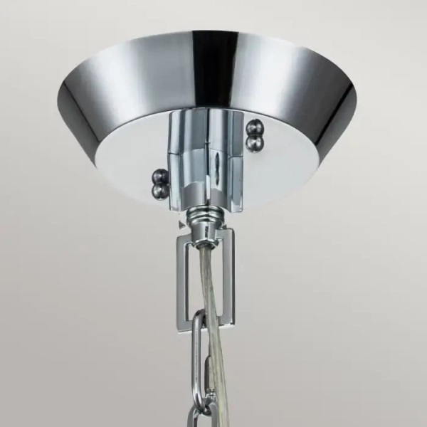 Łańcuchowa lampa wisząca Elmore QN-ELMORE-P-PC szklany stożek chrom