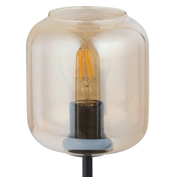 Stołowa lampka szklana SHINE 50257 Sigma gabinetowa bursztynowa czarna
