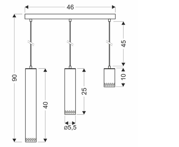 Lampa wisząca Tubo 33-79114 Candellux asymetryczna drewno czarna