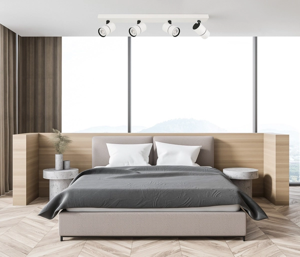 Plafon LAMPA sufitowa LACONI SPL-2813-4B-WH Italux metalowa OPRAWA regulowane reflektorki na listwie białe czarne