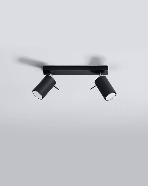 Spot LAMPA sufitowa SL.0092 regulowana OPRAWA reflektorowa listwa metalowa czarna