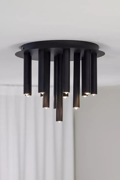 Sufitowa lampa nowoczesna Gocce czarna do przedpokoju