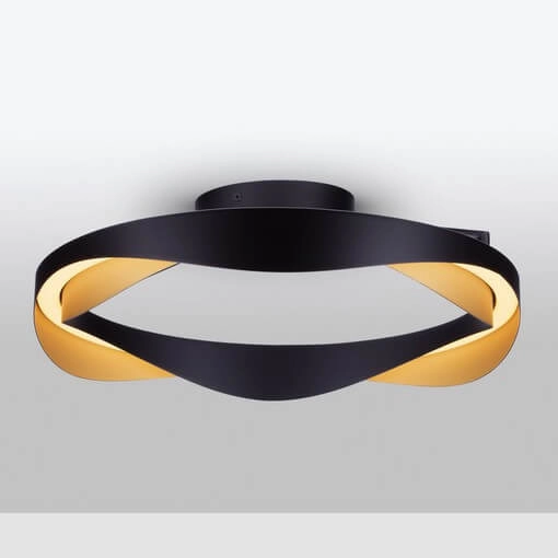 Nasufitowa lampa PATAPO LE44462 LED 40W 3000K pierścienie czarna złota