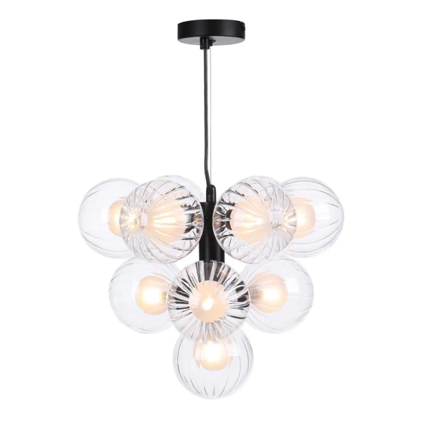 Kulista lampa wisząca do jadalni Vine  VIN2322-20 szkło czarny