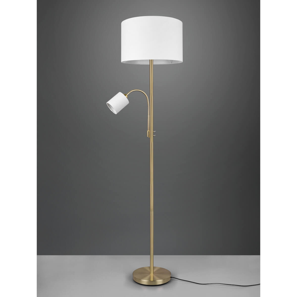 Lampa stojąca do salonu HOTEL 403900208 Trio z abażurem złoty biały