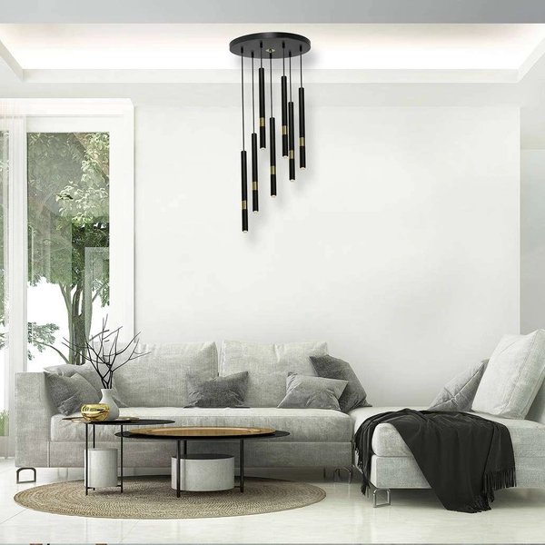 Loftowa LAMPA wisząca MONZA MLP6385 Milagro industrialna OPRAWA metalowy ZWIS kaskada tuby czarne