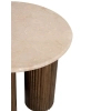 Beżowy stolik kawowy RAGNO MM001501100333 brązowy drewno dekor marmuru 50cm