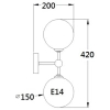 Złoty kinkiet DORADO LP-002/2W Light Prestige szklane kule molecular