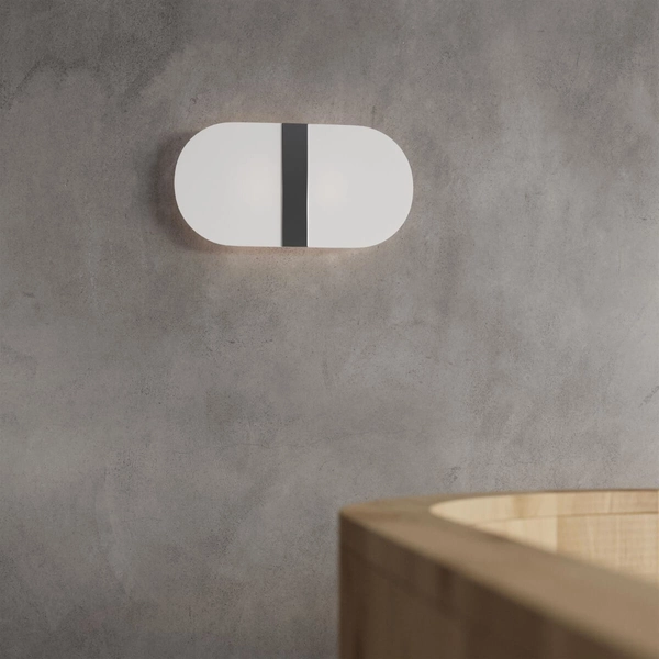 Owalna lampa ścienna SL.1004 szklany kinkiet do holu biały