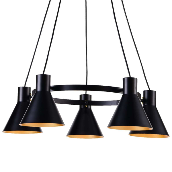 Lampa wisząca MORE 35-71163 industrialna zwis loftowy okrąg ring czarny