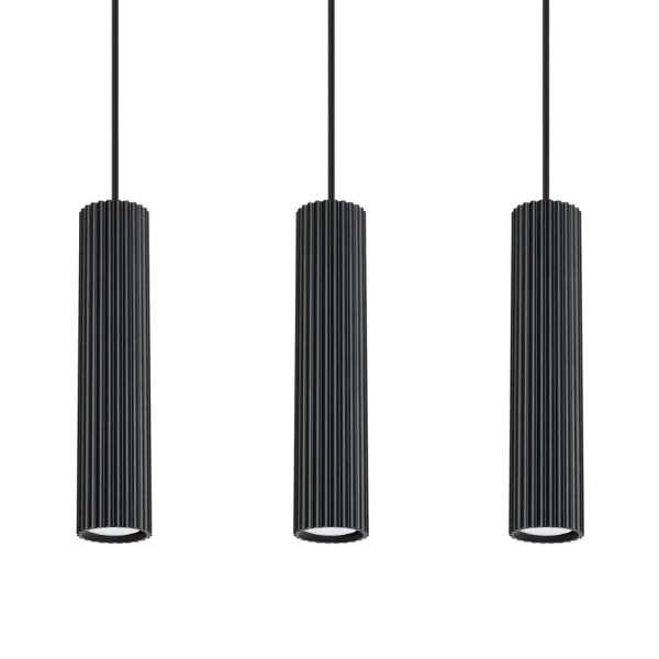Lampa wisząca potrójna KARBON SL.1575 tubka podłużna czarna