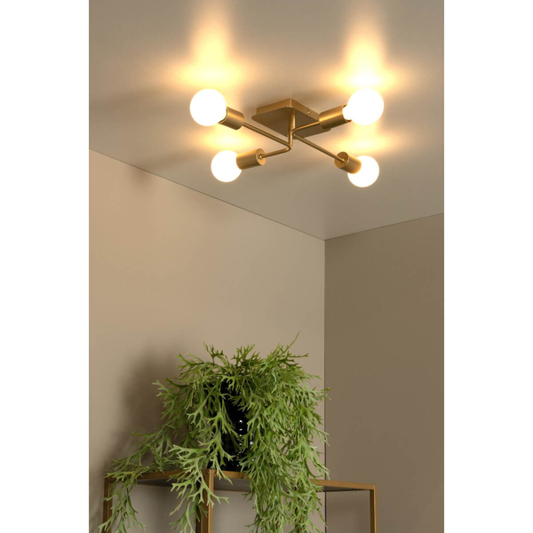 Kulista lampa sufitowa Lester 21118/04/02 do salonu biała złota