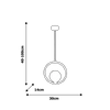 Wisząca LAMPA modernistyczna BOSTON MLP5593 Milagro metalowa OPRAWA okrągła ZWIS szklana kula ball czarna biała