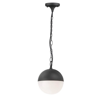 Zewnętrzna LAMPA wisząca ULSA 311627 Polux metalowa OPRAWA outdoor ZWIS kula na łańcuchu IP44 czarna biała
