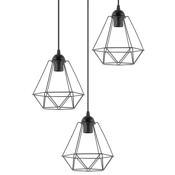 Druciana lampa wisząca VEN W-P 1210/3 industrialna czarne