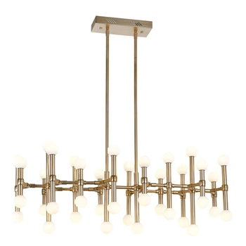 Wisząca LAMPA industrialna GIOVANNA MX16009008-38A B Italux loftowa OPRAWA metalowy ZWIS pręty LED 96W 3000K molekuły brąz