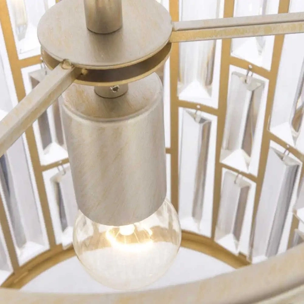 Kryształowa LAMPA wisząca KIEV P01110CP Cosmolight salonowy zwis crystal glamour szampański