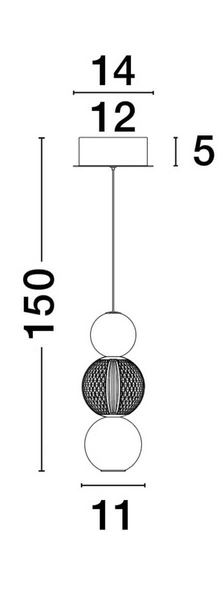 Stylowa lampa wisząca Ponce kule LED 6W 3200K nad łóżko złota