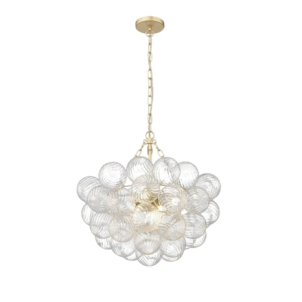 Molekułowa wisząca lampa COMO złoty mat metalowa szklana art deco G9 7p P07552AM