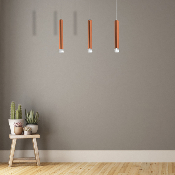 LAMPA wisząca COPPER ML985 Milagro metalowa OPRAWA zwis LED 15W 4000K listwa sufitowa miedziany