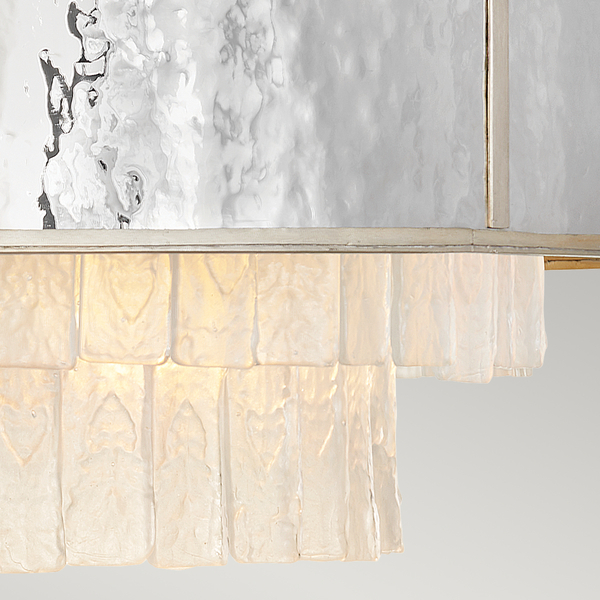 Wisząca lampa kryształowa QN-REVERIE-8P-CPG nad stół szara złota
